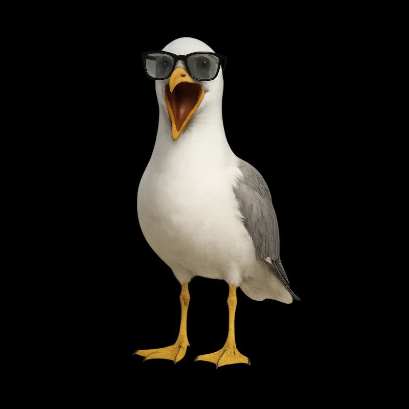Screaming Seagull with Sunglasses