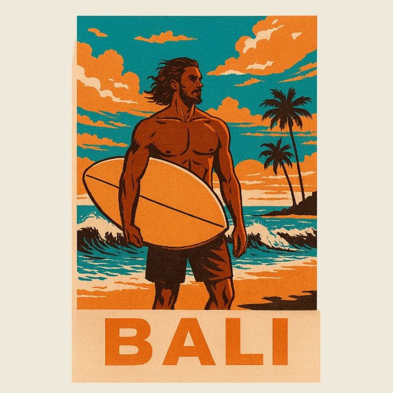 Surfeurs sur la plage de Bali Coucher de soleil