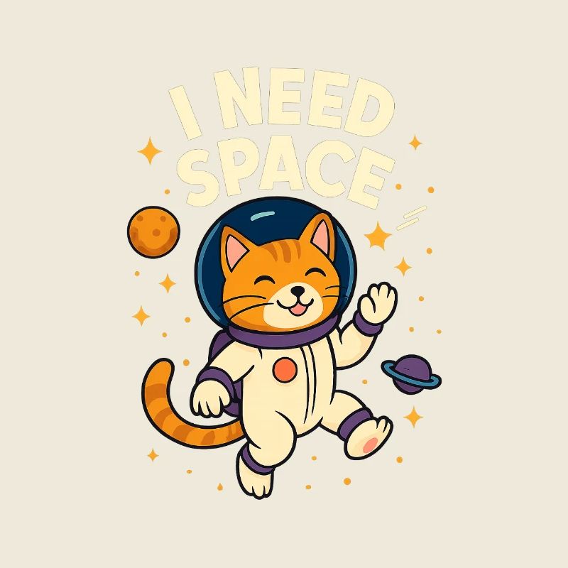 Mignon chat astronaute de l’espace