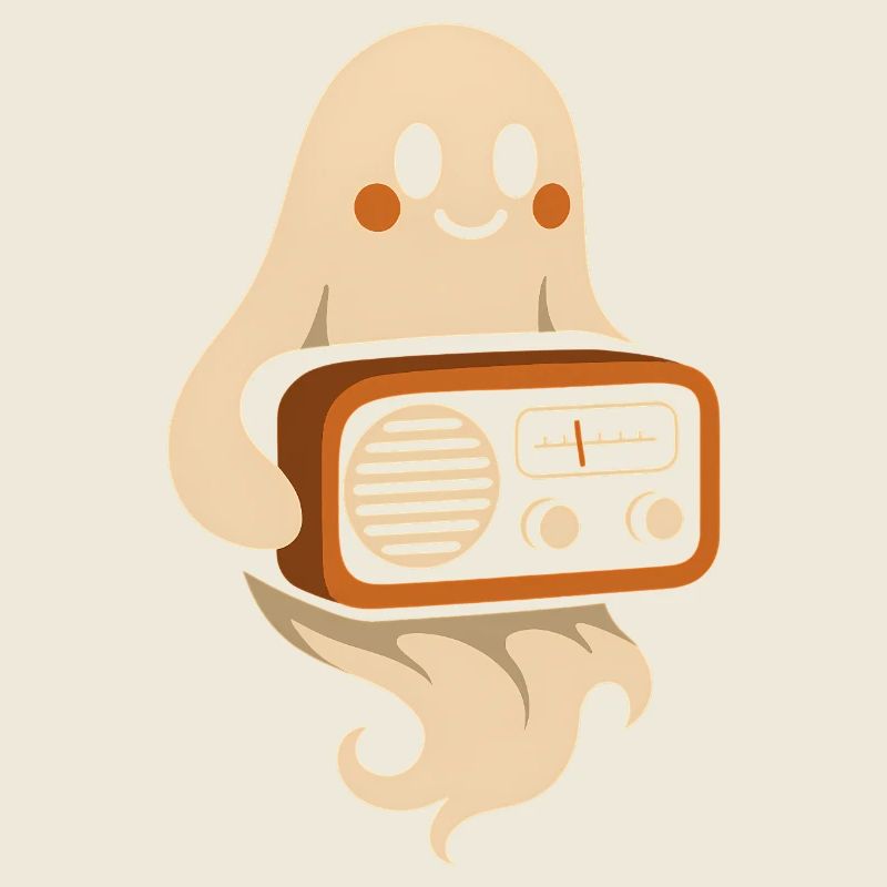 Ghost with retro radio