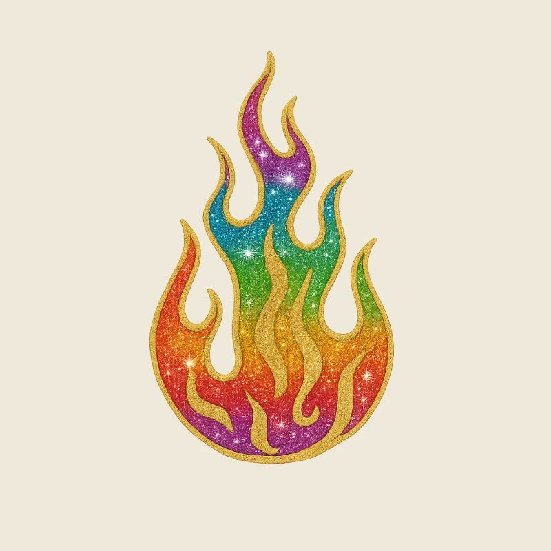 Fire | Rainbow Flame Glitter Splendor