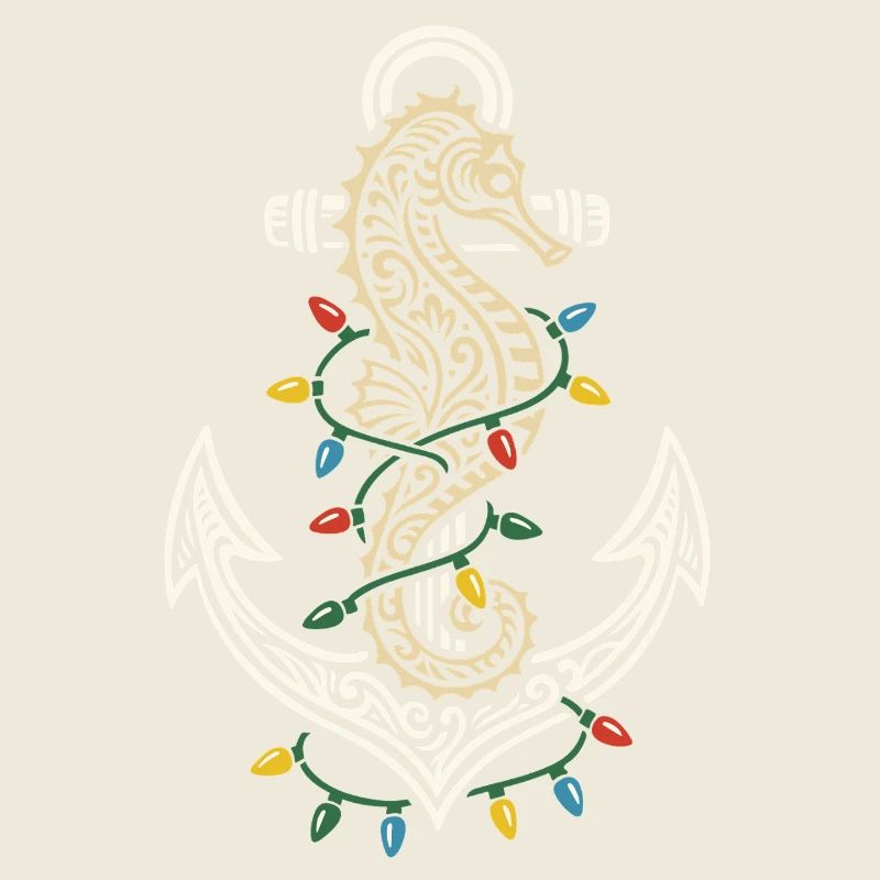Maritime Christmas Anchor Seahorse & Light