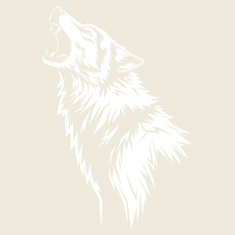 Heulender Wolf in Silhouette