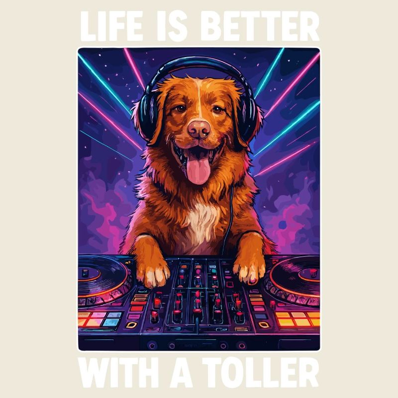 Nova Scotia Toller DJ Hund witzig positiv Geschenk