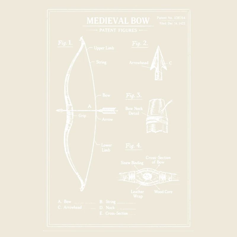 Illustration de plan d’arc médiéval