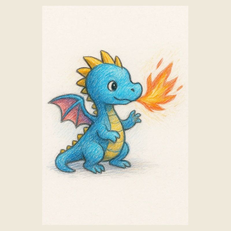 Étincelle du Dragon Bleu Souffle de Feu