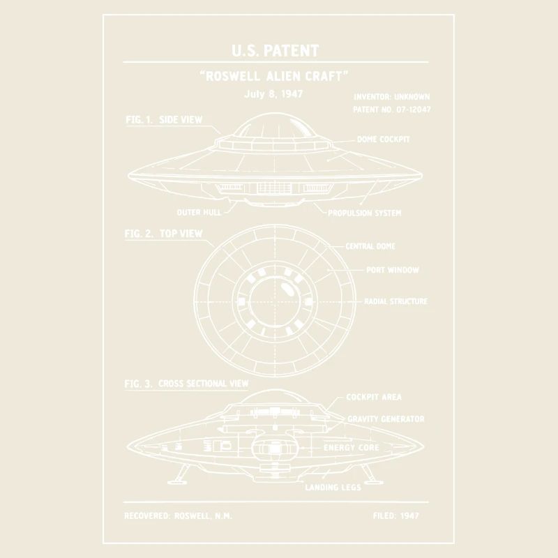 UFO Patent Blueprint Tee