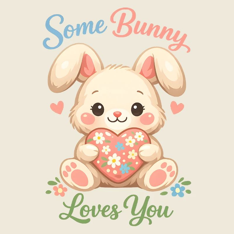 Süßer Osterhase mit buntem Ei 