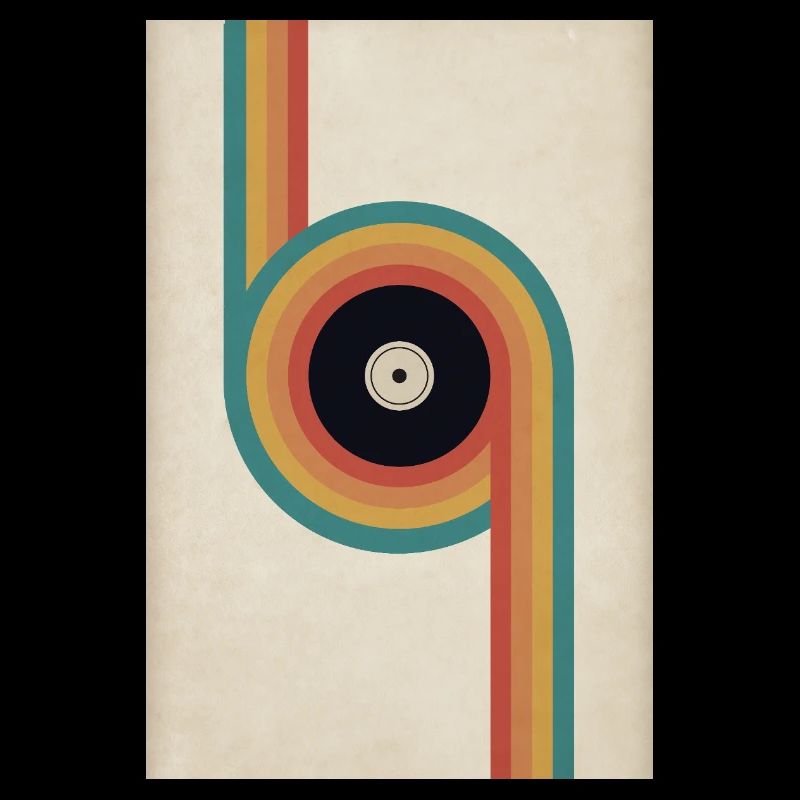 Affiche vinyle rétro Design musical du milieu du siècle