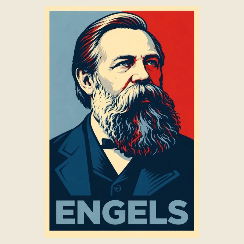 Portrait pop art d’Engels