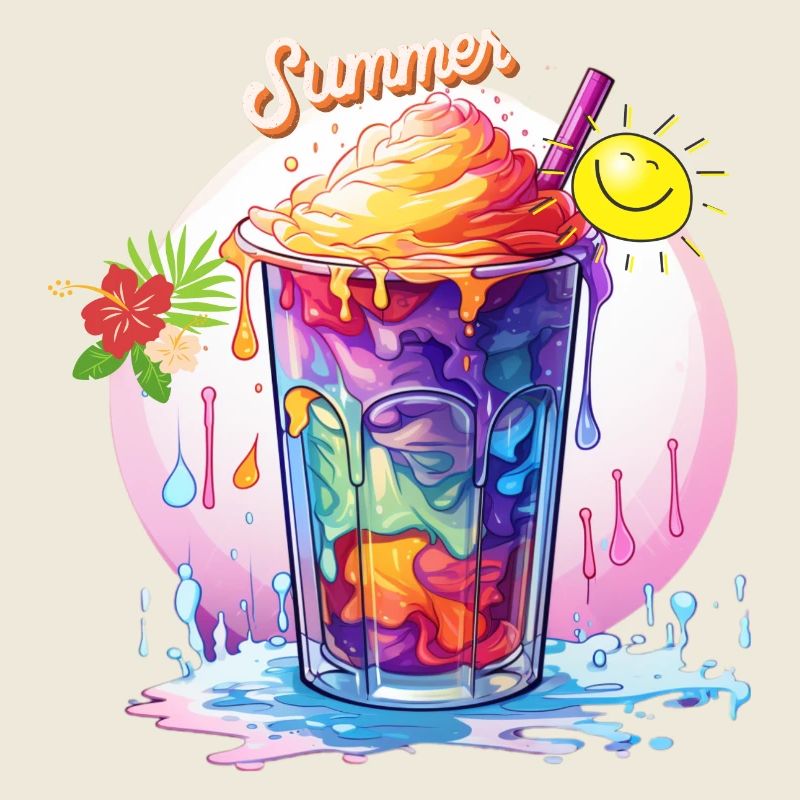 Slush Eis Regenbogen Farben Sommer Spaß Urlaub