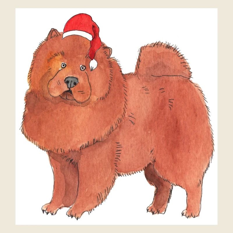 Chow Chow Weihnachtsaufkleber