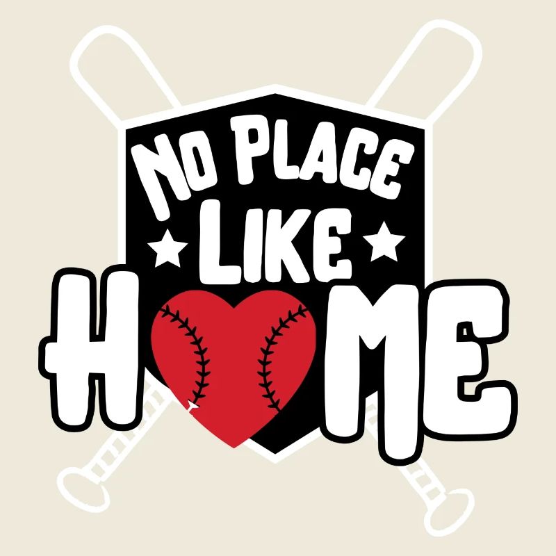 No Place Like Home Funny Baseball Baseball text