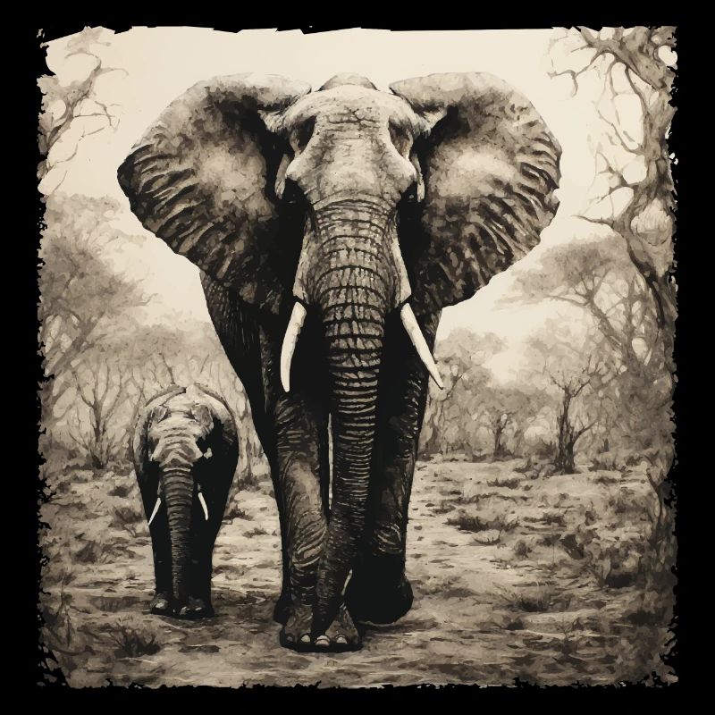 Conception d’éléphant pour les amoureux des animaux et de l’éléphant