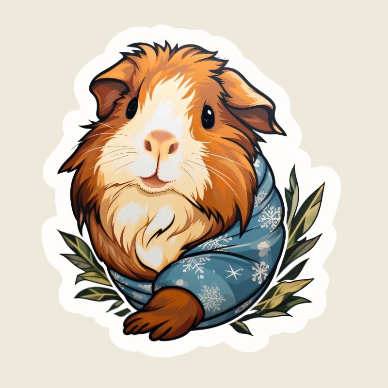 Cochon d’Inde avec habit de neige