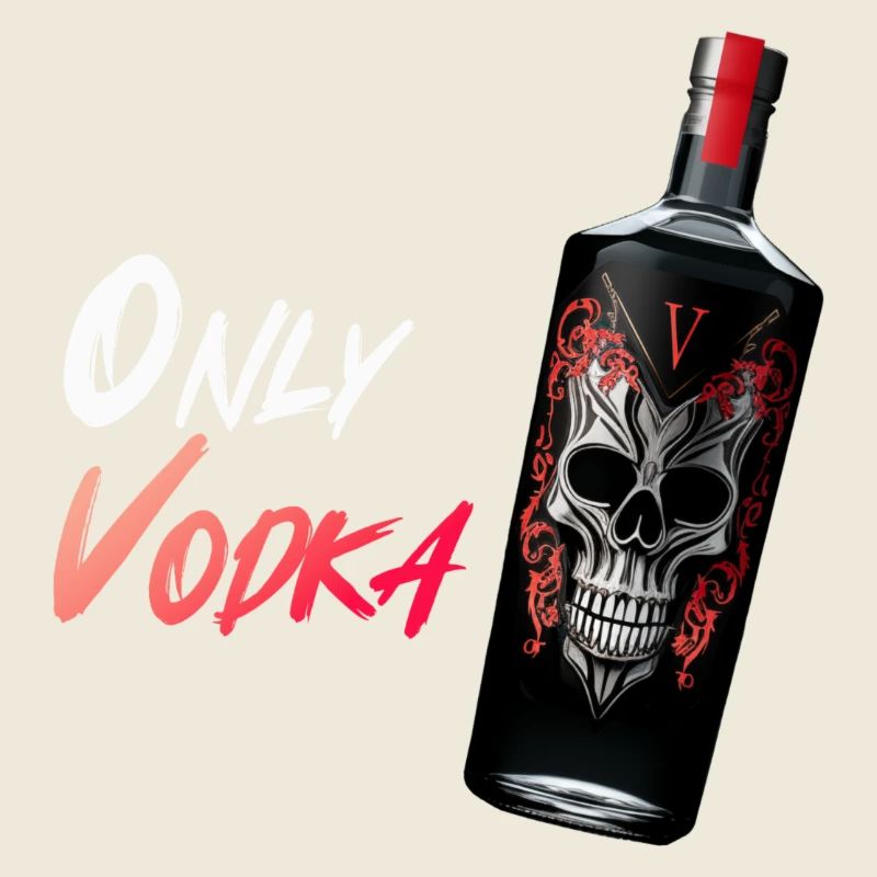 Only Vodka Alcohol Lover Skull