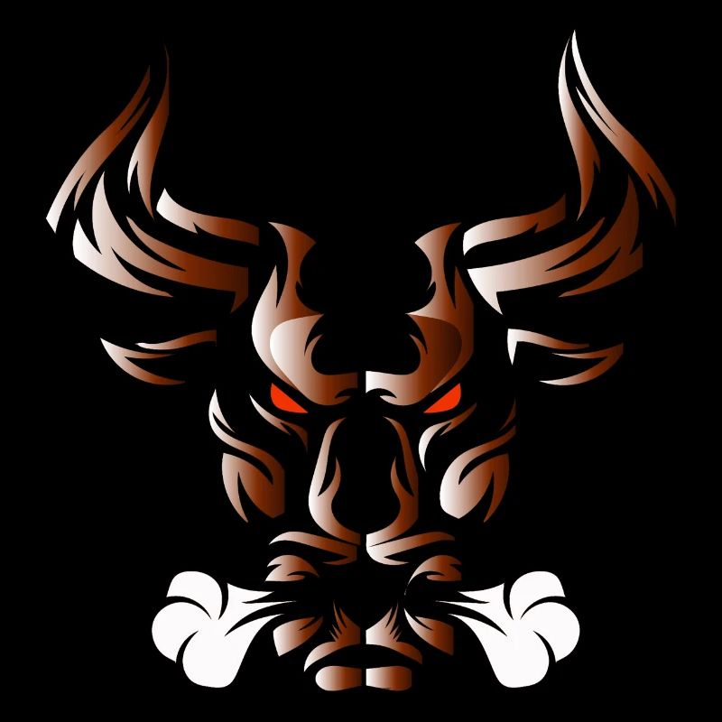 Stier Stierkopf Kopf Logo Steak Beast Gym Horn