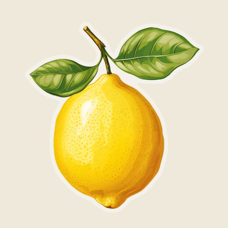 Zitrone mit 2 Blättern