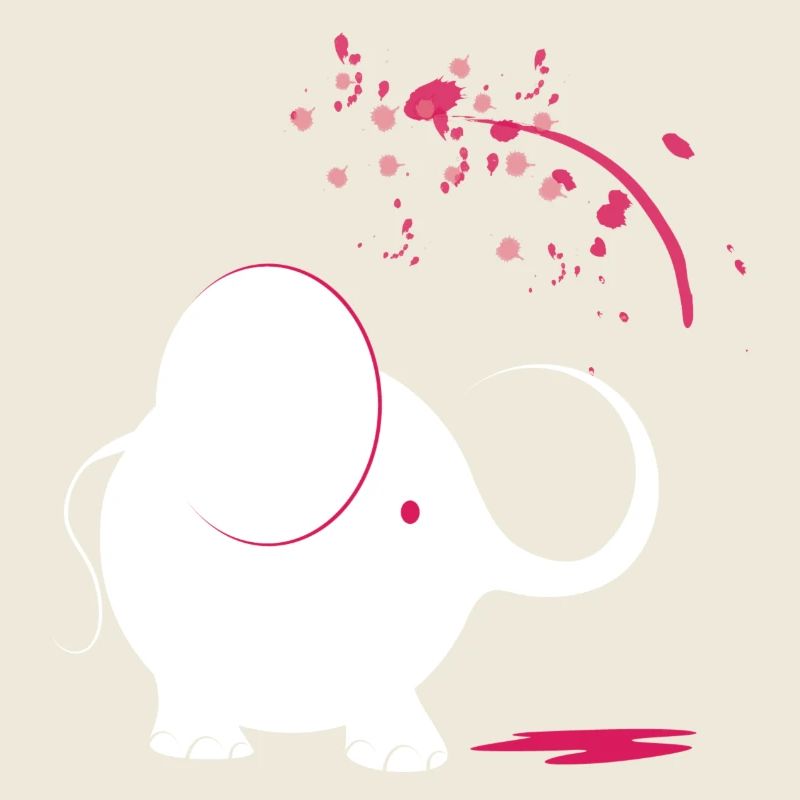 Weißer Elefant mit rosa Farbe
