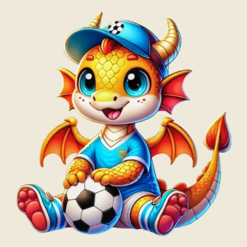 Der fröhliche Fußball-Drache