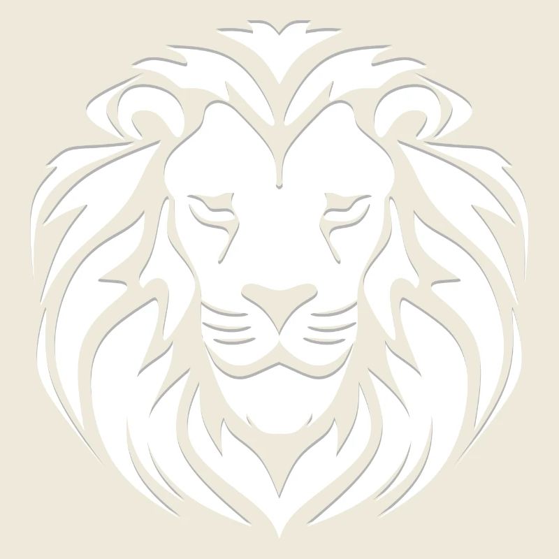 Tête de lion, blanc