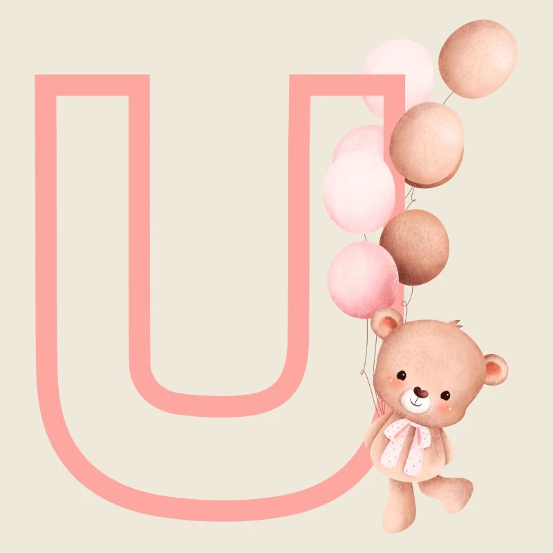 Lettre u rose ours