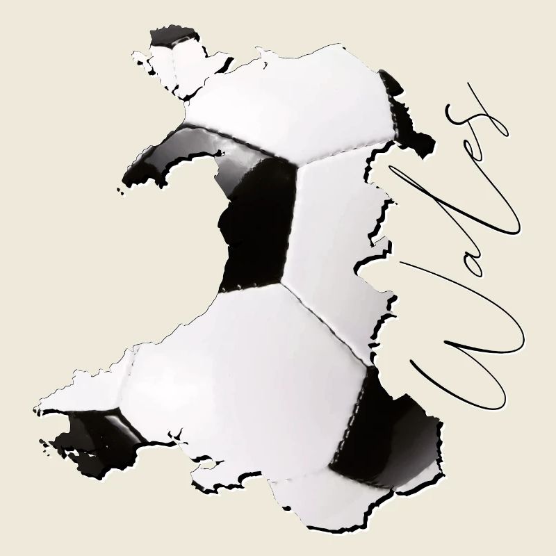Wales map framed real football EN
