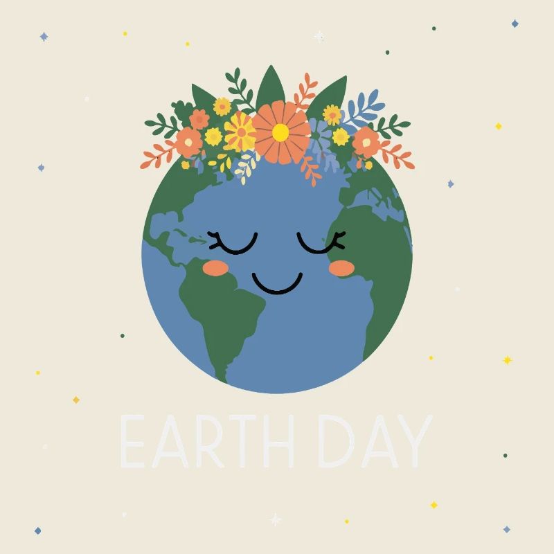 Smiling Floral Earth