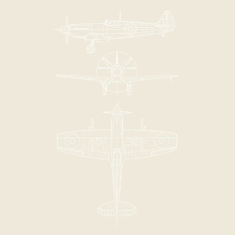 Spitfire airplane blueprint avion