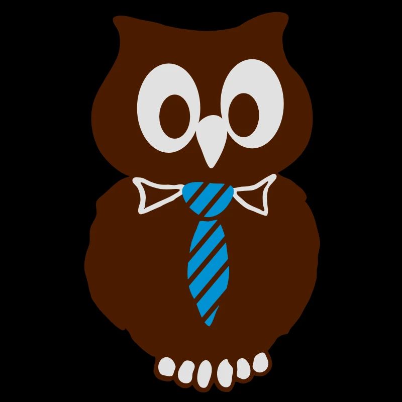 Eule mit Schlips - 3farbig