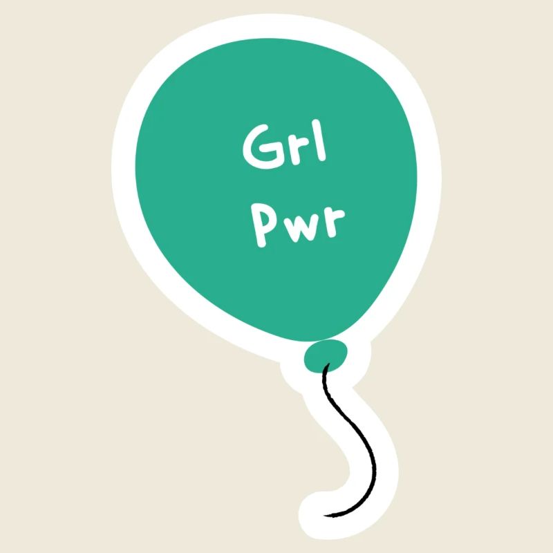 Grl Pwr Teal Balloon