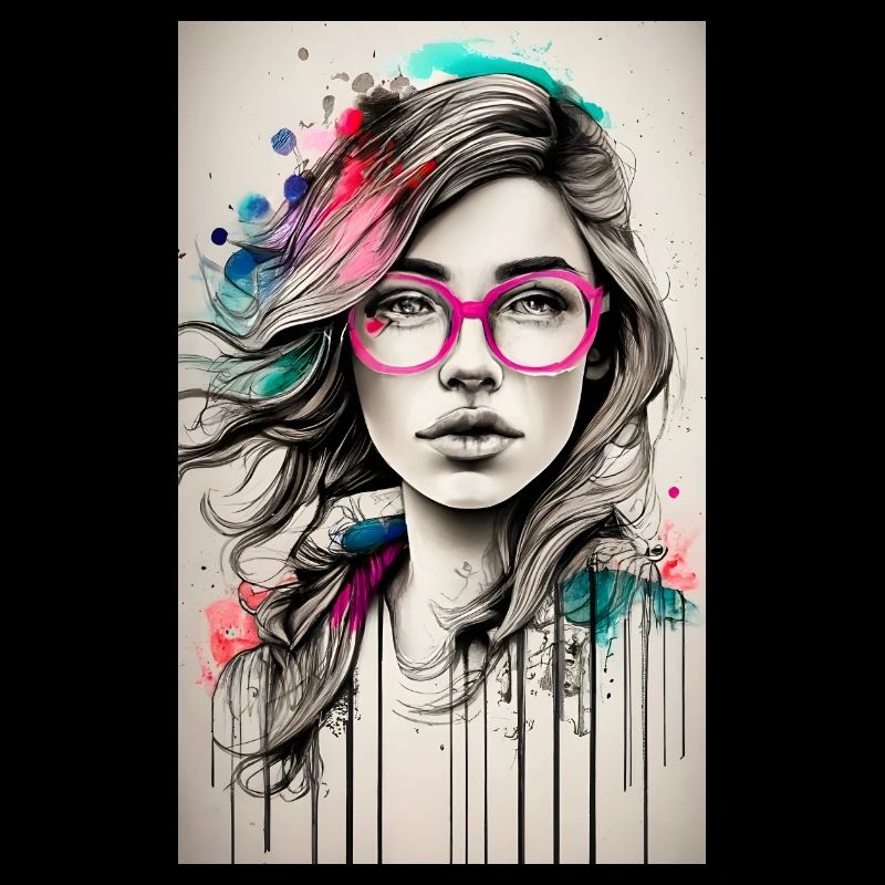 Mädchen rosa Brille