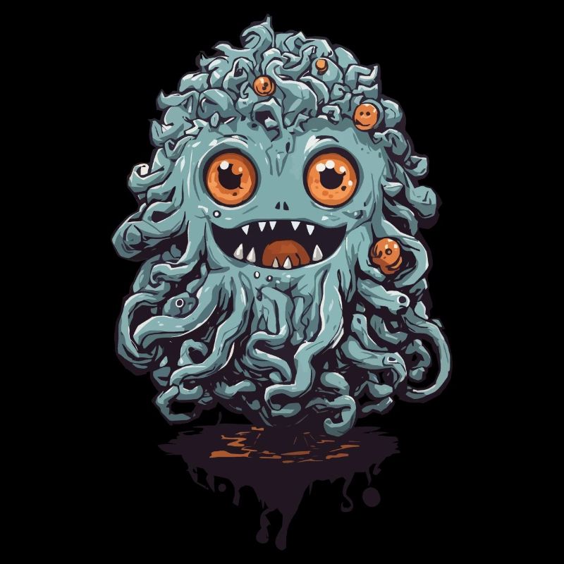 Cute tentacle monster on Halloween