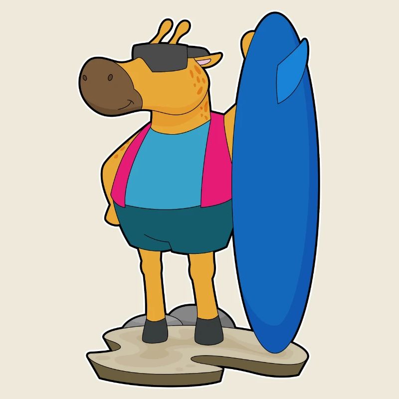Giraffe Surfer Surfbrett