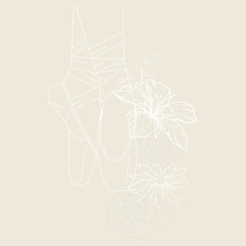 Chaussons de ballet, pointes et fleurs