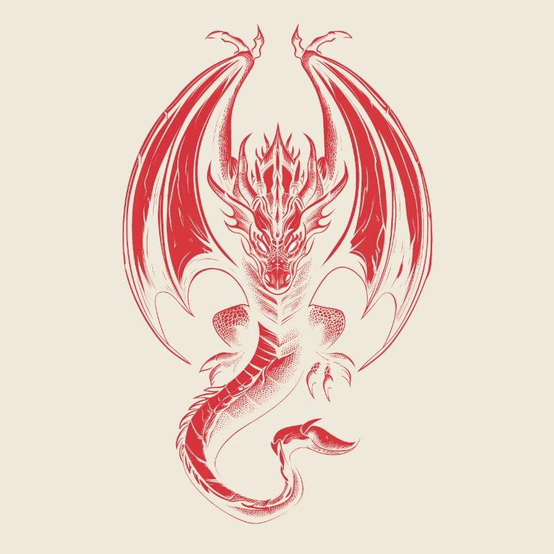 Roter Drache zügellos