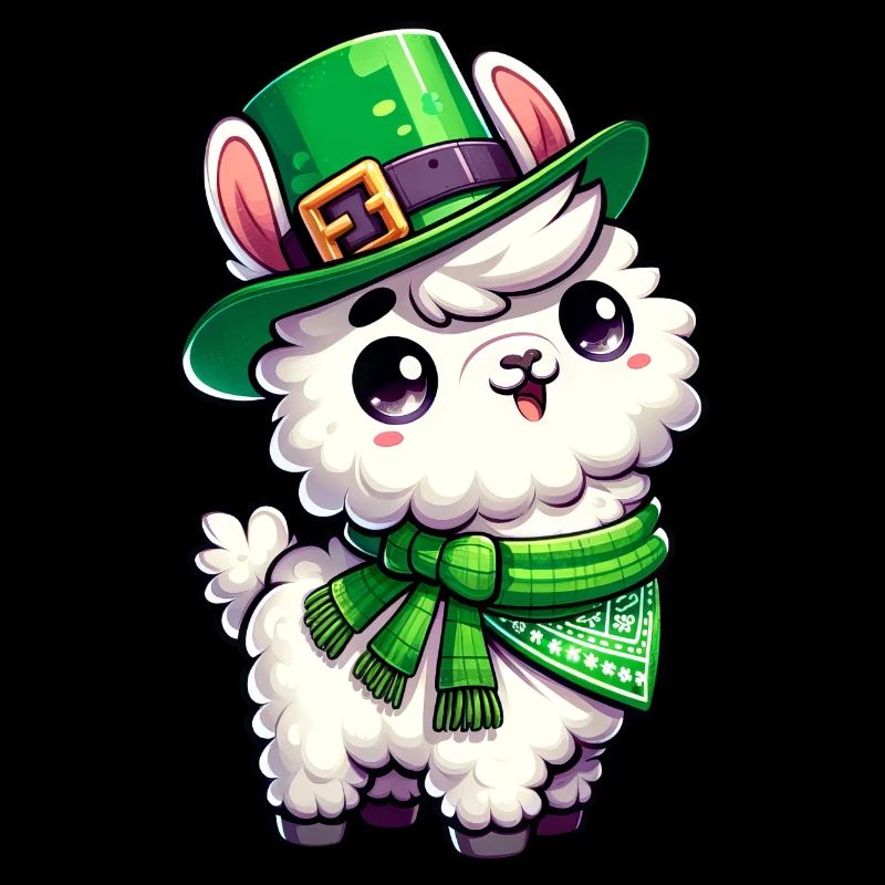 Dessin animé de lama de la Saint-Patrick