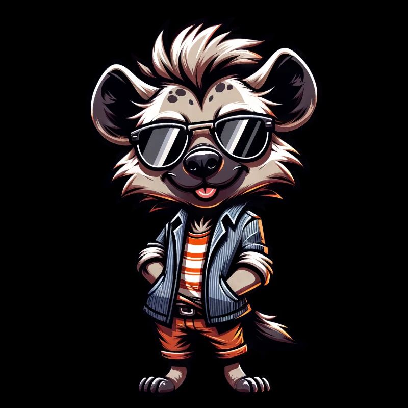 Coole Hyäne Comic Cartoon Design