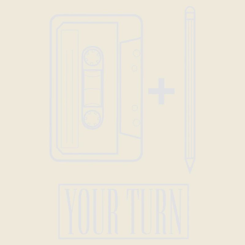 Cassette rétro plus stylo en blanc