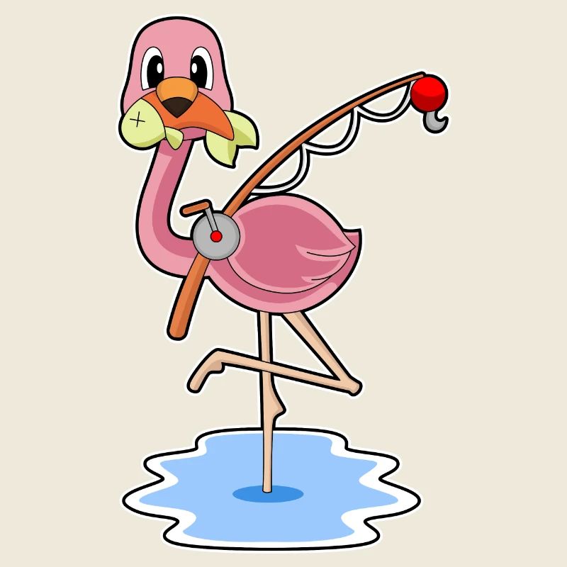 Flamant rose Pêcheur Pêche
