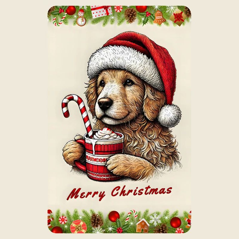 Chiot de Noël au chocolat chaud