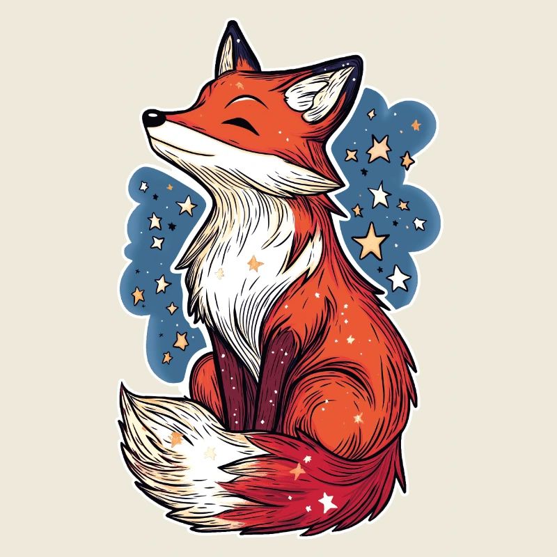 Fuchs und Sternenhimmel