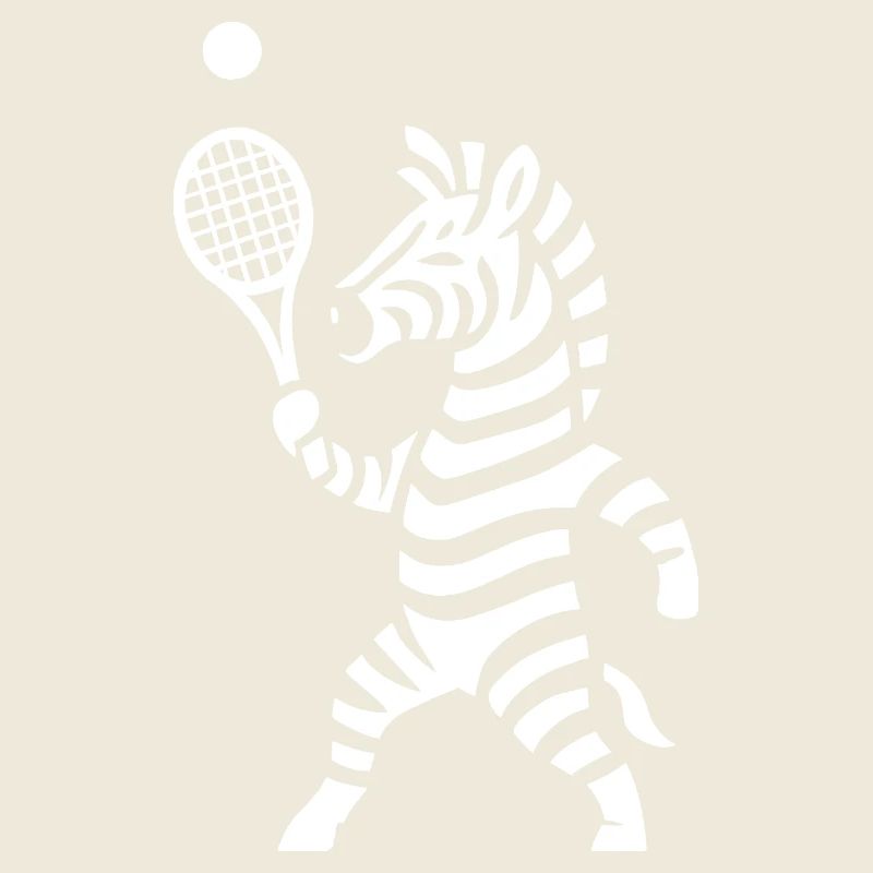 Minimalist Zebra Tennis Player Silhouette