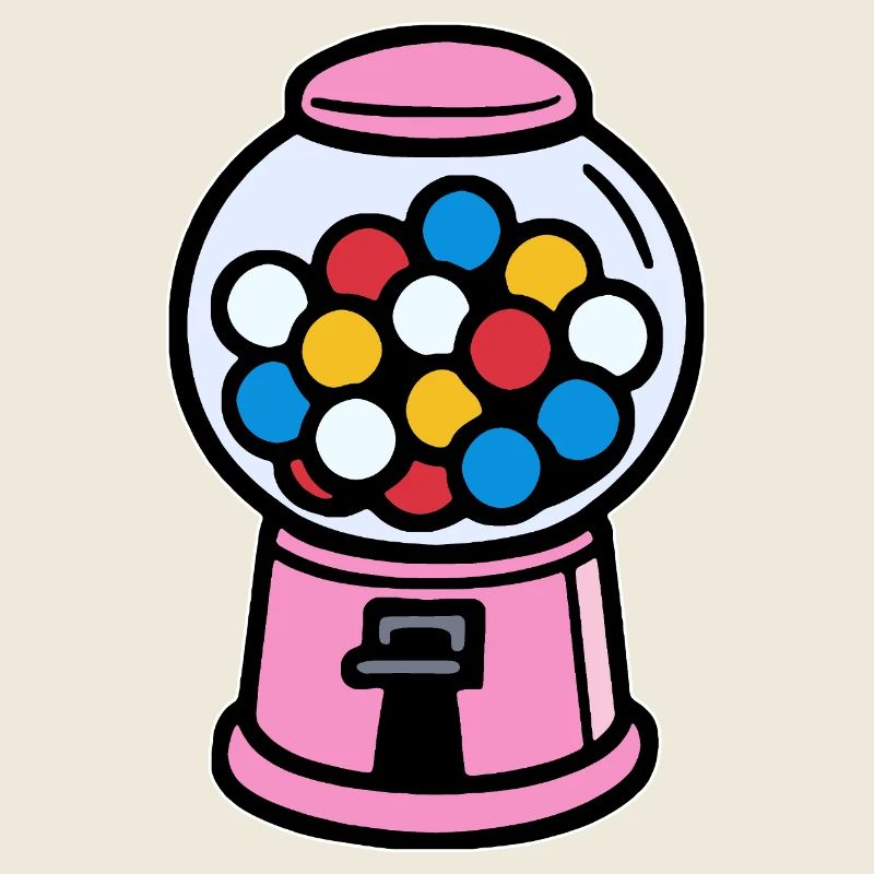 Pink Retro Chewing Gum Machine