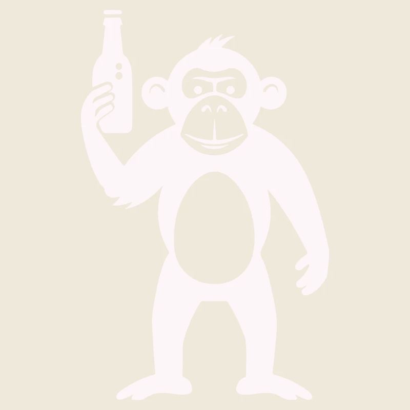 Humorvolle Affe mit Flasche