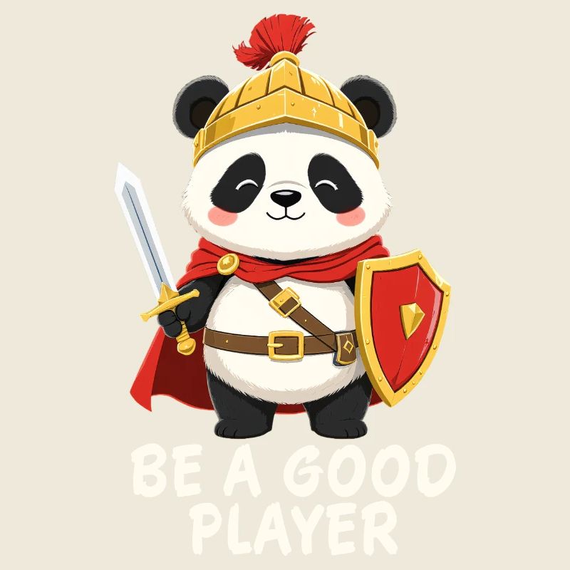 Chevalier panda avec épée – Soyez un bon joueur