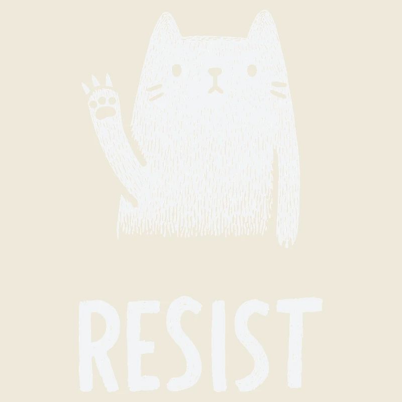 Waving White Cat Illustration