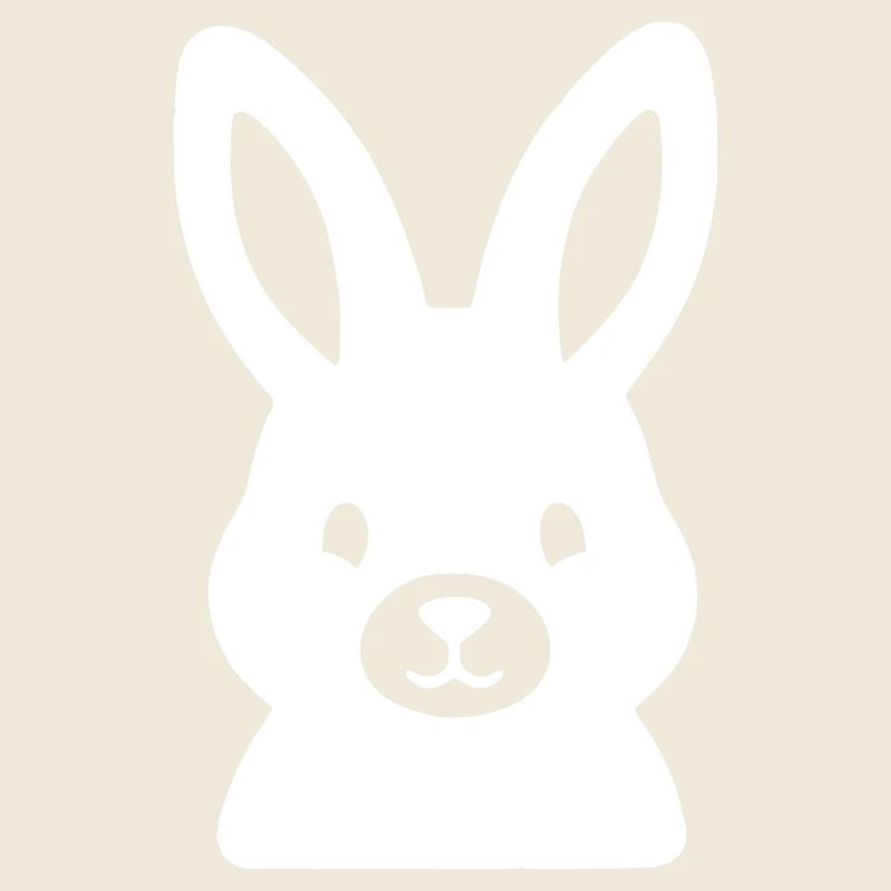 Cute Bunny Head Comic Clean Vector