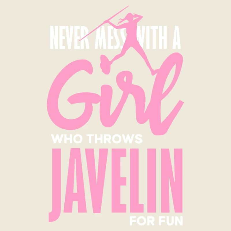 Javelin thrower with fun statement