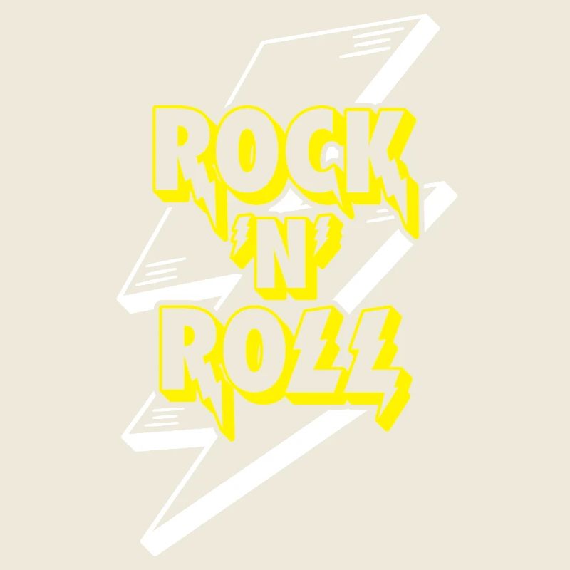Rock 'N' Roll Lightning Bolt 3D Logo
